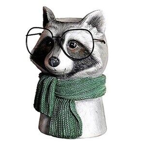 Adorable Resin Raccoon Planter Vase | Whimsical Home & Garden Decor Gift